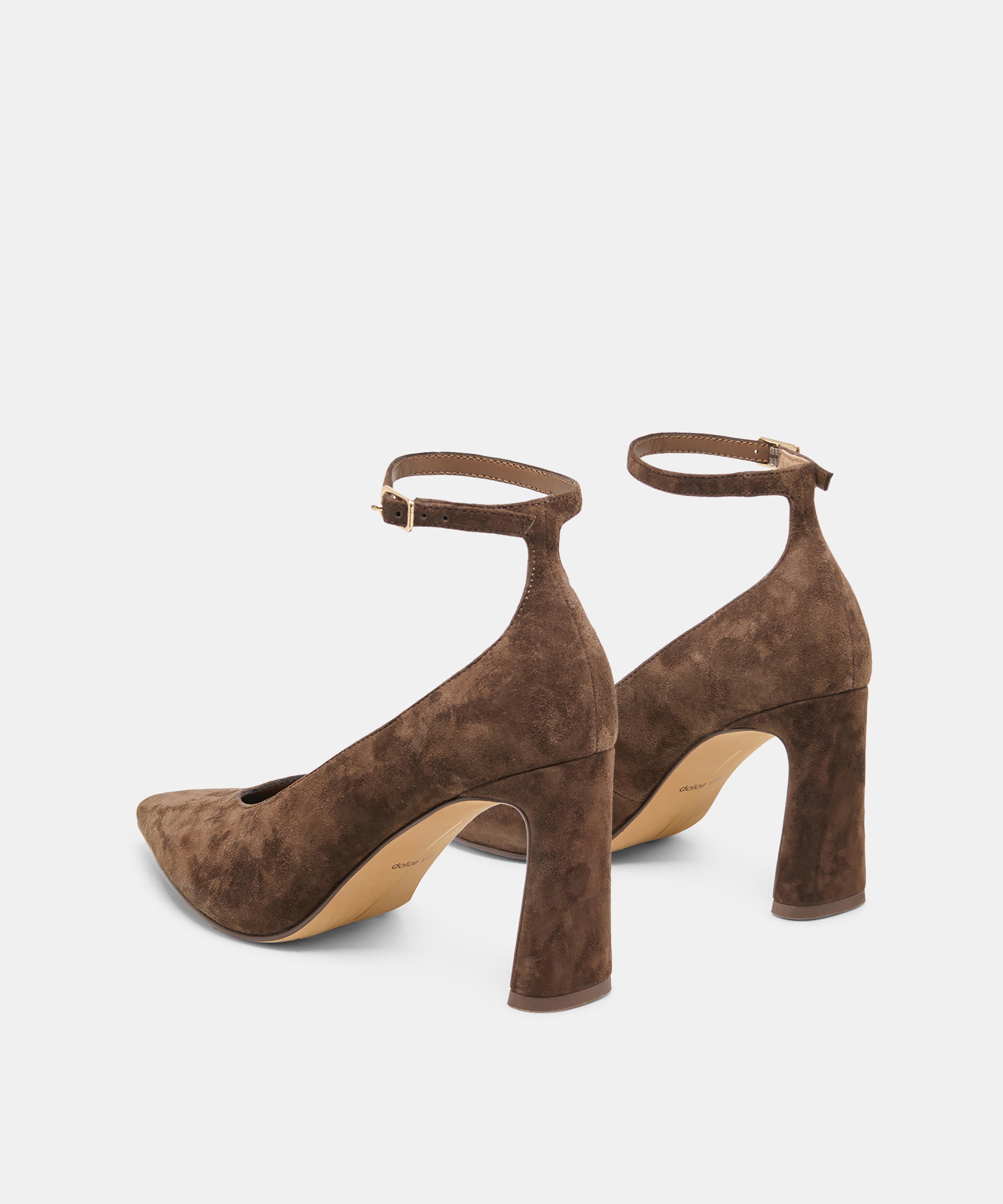 KARSIN HEELS DK BROWN SUEDE