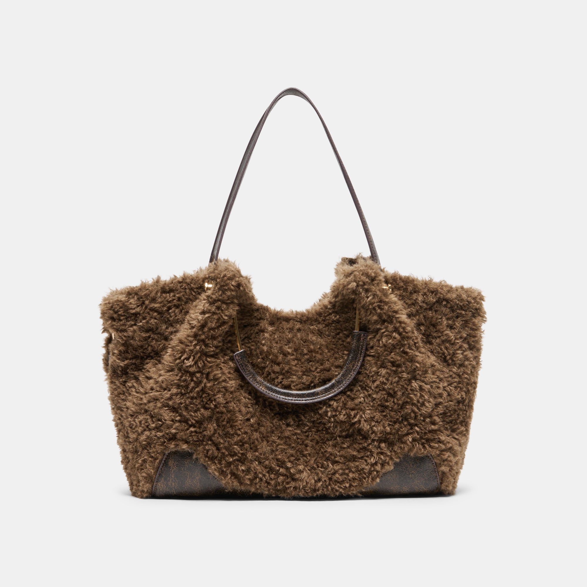 NOMAD TOTE CHOCOLATE FAUX FUR